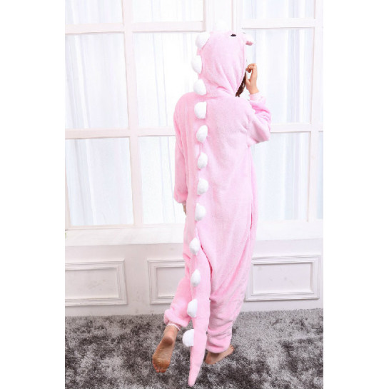 Onesie Kigurumi Roosa Draakon